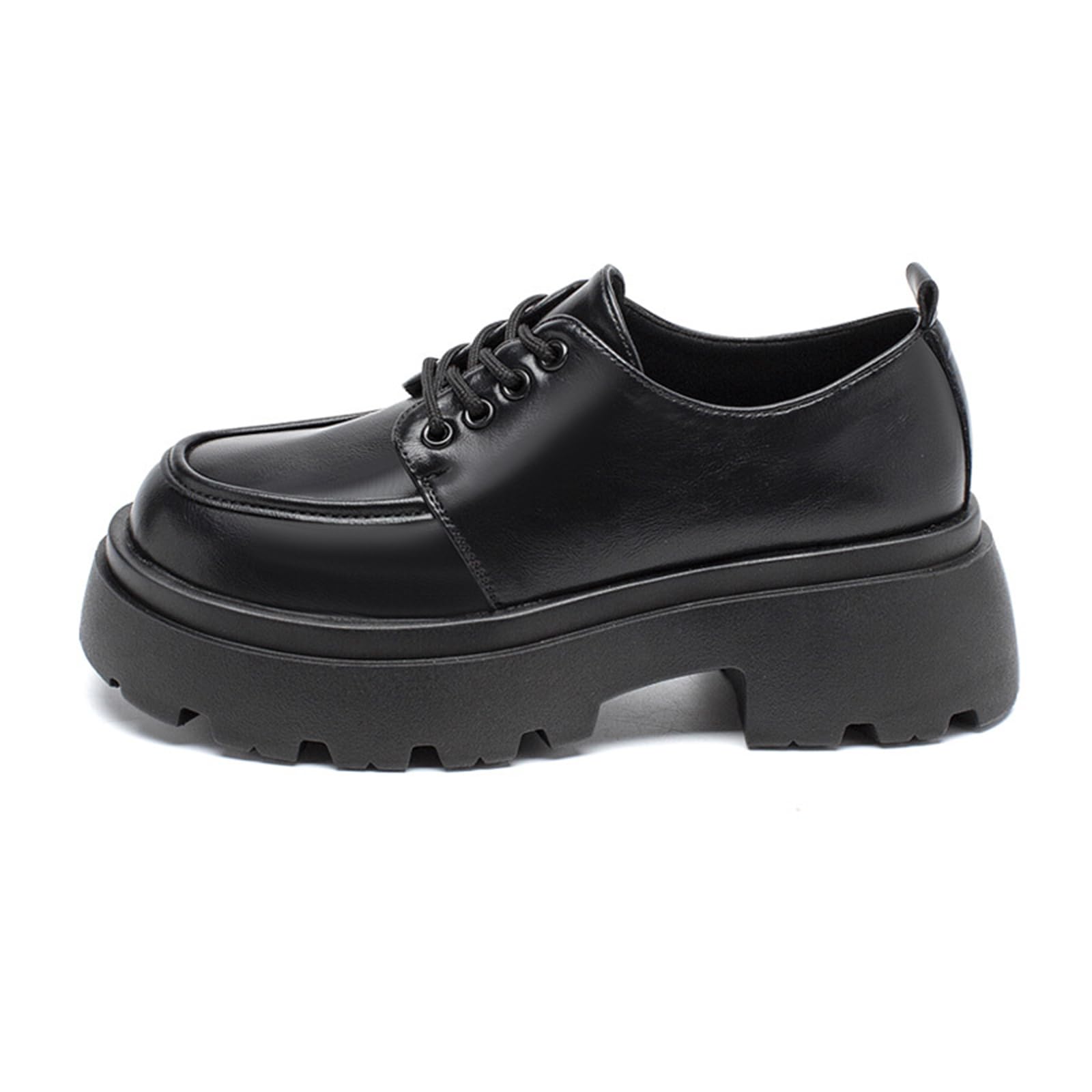 靴 platform lace up loafer Amazon.com | Women's Leather Platform Lace-up Loafers